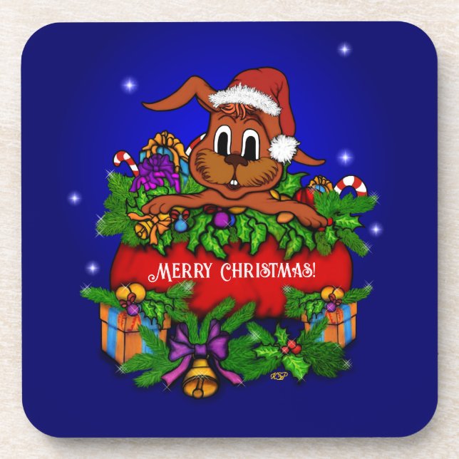 Christmas Rabbit Coaster (Front)