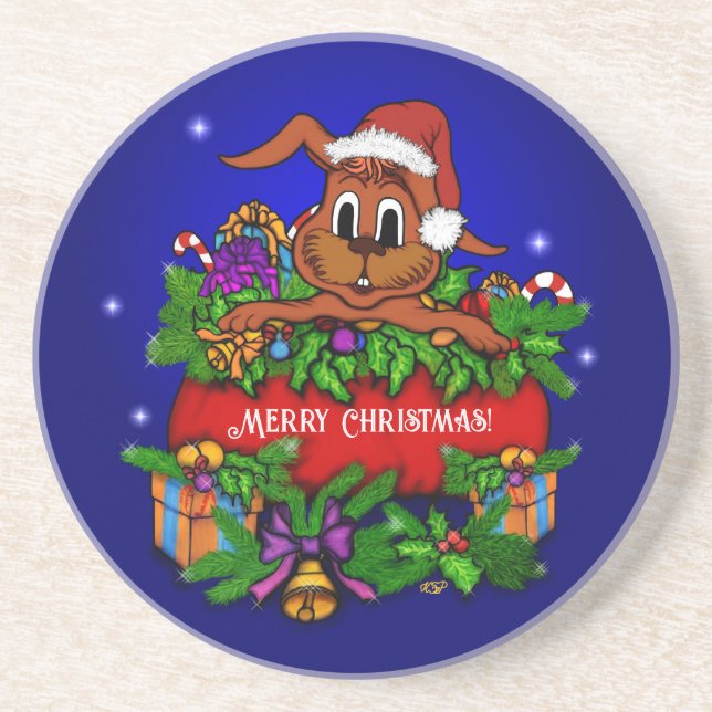 Christmas Rabbit Coaster (Front)