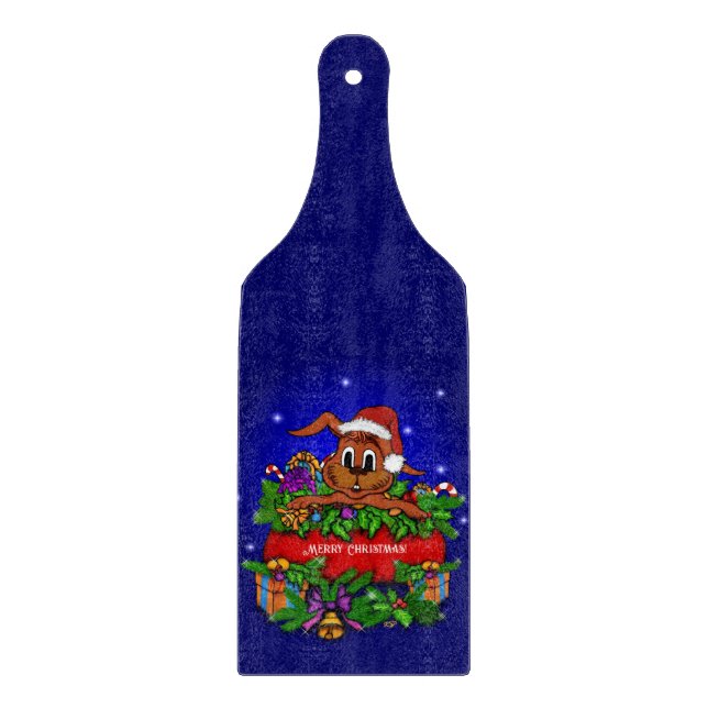 Christmas Rabbit Cutting Board (Front)