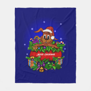 Christmas Rabbit Fleece Blanket
