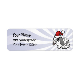 Christmas Rabbit (floppy ear smooth hair) Return Address Label