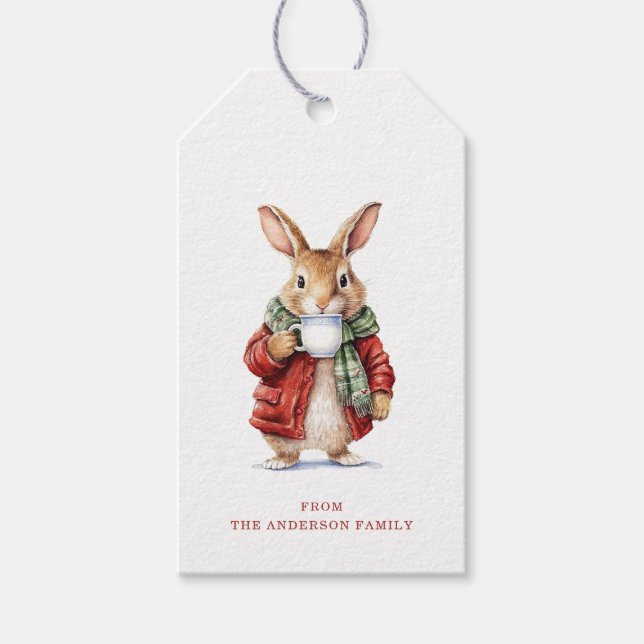 Christmas Rabbit Gift Tags (Front)