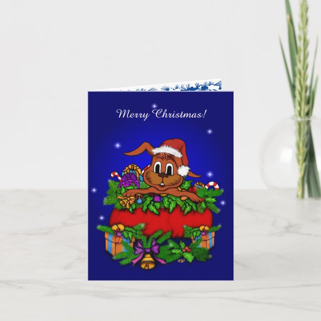 Christmas Rabbit Holiday Card (Front)
