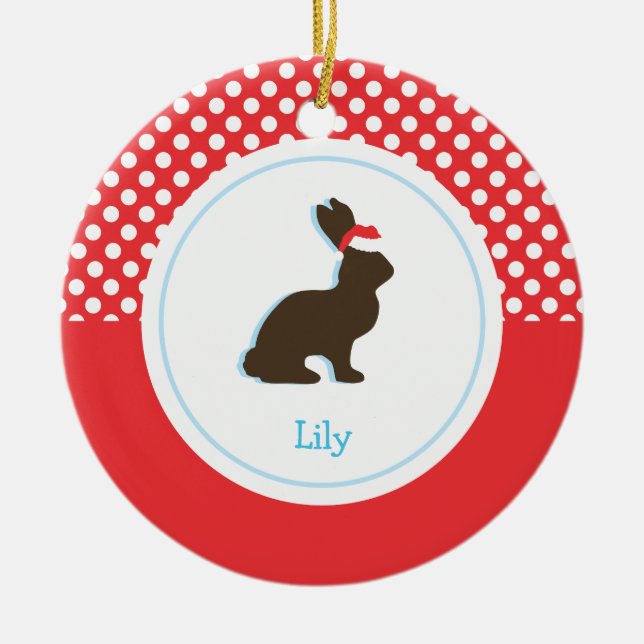 Christmas Rabbit  | Holiday Ornaments (Front)