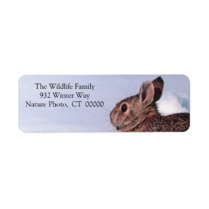 Christmas Rabbit Holiday Return Address Stickers