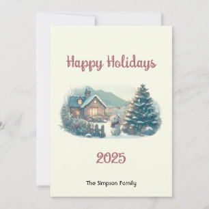 Christmas rabbit in the lake district holiday card