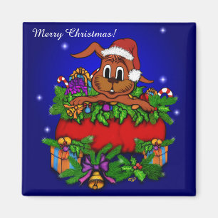 Christmas Rabbit Magnet