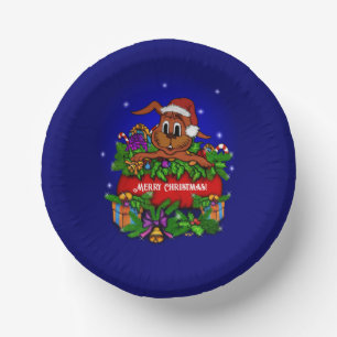 Christmas Rabbit Paper Plate