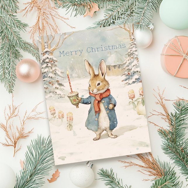 Christmas Rabbit Peter Postcard (Creator Uploaded)