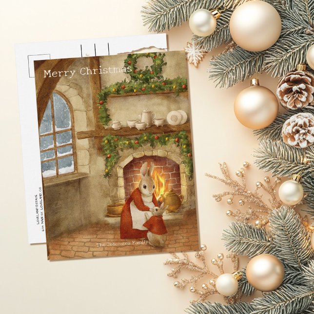 Christmas Rabbit Peter Vintage Postcard (Creator Uploaded)