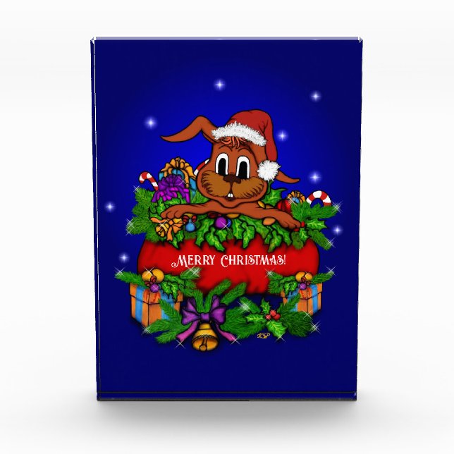 Christmas Rabbit Photo Block (Front)