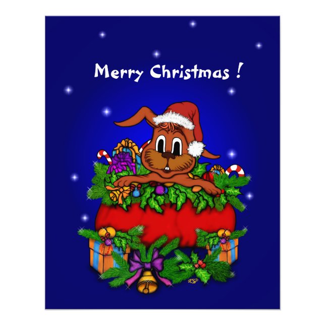 Christmas Rabbit Photo Print (Front)