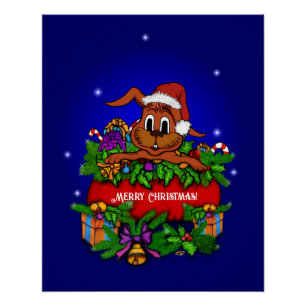 Christmas Rabbit Poster