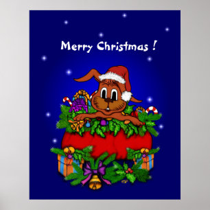 Christmas Rabbit Poster