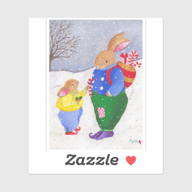 Christmas Rabbit Sticker (Sheet)