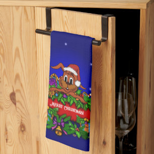 Christmas Rabbit Tea Towel