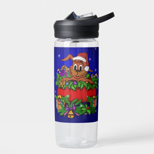 Christmas Rabbit Water Bottle (Left)