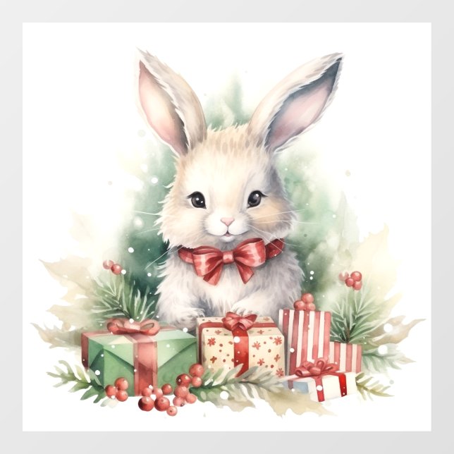 Christmas Rabbit Window Cling (Sheet)