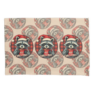 Christmas Raccoon Cocoa Cheer Pillowcase