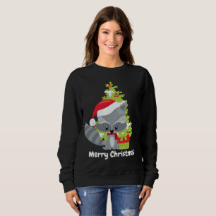 Christmas Racoon add message sweatshirt