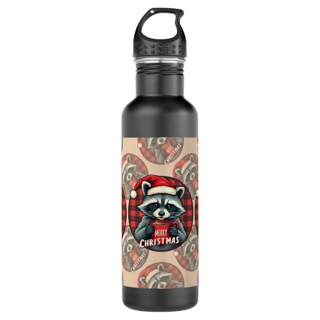 Christmas Racoon Cocoa Cheer 710 Ml Water Bottle (Front)