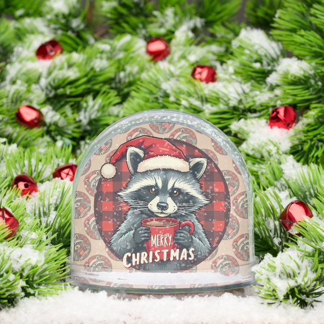 Christmas Racoon Cocoa Cheer Snowglobe (Christmas)