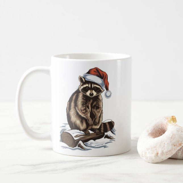 Christmas Racoon Coffee Mug (With Donut)