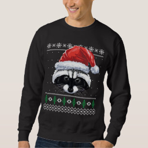 Christmas Racoon Funny Santa Racoon Xmas Ugly Sw Sweatshirt