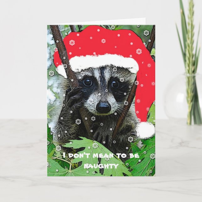 Christmas Racoon - Greeting Card (Front)