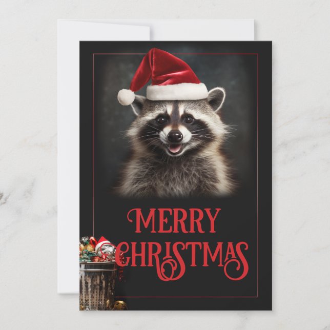 Christmas Racoon Holiday Card (Front)