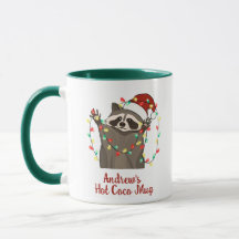 Christmas Racoon Hot Coco 