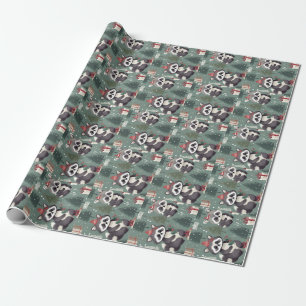 Christmas Racoon pattern Wrapping Paper