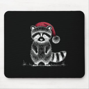 Christmas Racoon Santa Hat Trash Panda Racoon Lo Mouse Pad