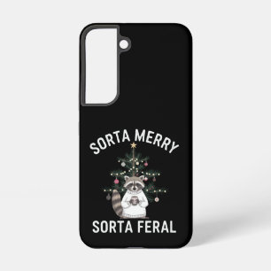 Christmas Racoon Sorta Merry Sorta Feral Xmas Samsung Galaxy Case