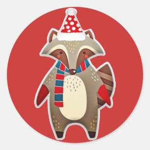 christmas racoon stickers