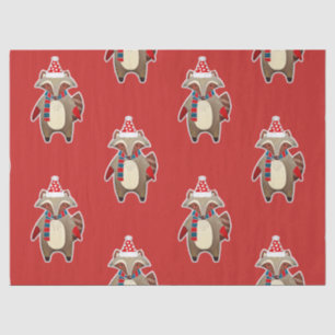 christmas racoon tissue paper