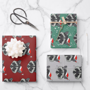 Christmas Racoon Wrapping Paper Sheet