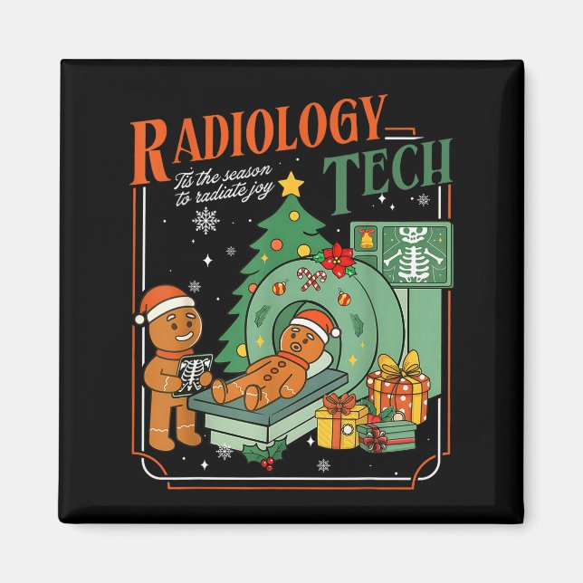 Christmas Radiology Tech Funny Gingerbread Man Rad Magnet (Front)