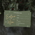 Christmas Raffle Enter to Win Minimal Logo Ticket<br><div class="desc">Christmas Enter to Win tickets in festive green and gold colours with space for your logo on the back. Featuring trendy fonts and a simple holiday design, this business raffle ticket is perfect to use for your Christmas or Winter prize draw. Whether it's a company or private function, this ticket...</div>
