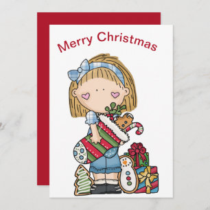 Christmas Rag doll Holding A Stocking  Holiday 