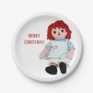 Christmas Rag Doll With Candy Cane Paper Plate