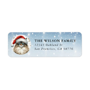 Christmas Ragdoll Cat Return Labels