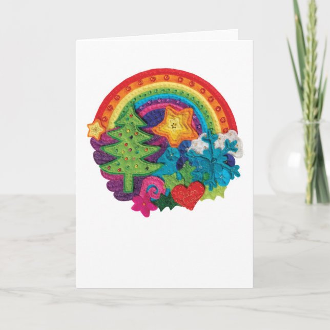 Christmas Rainbow - A colourful Christmas card (Front)