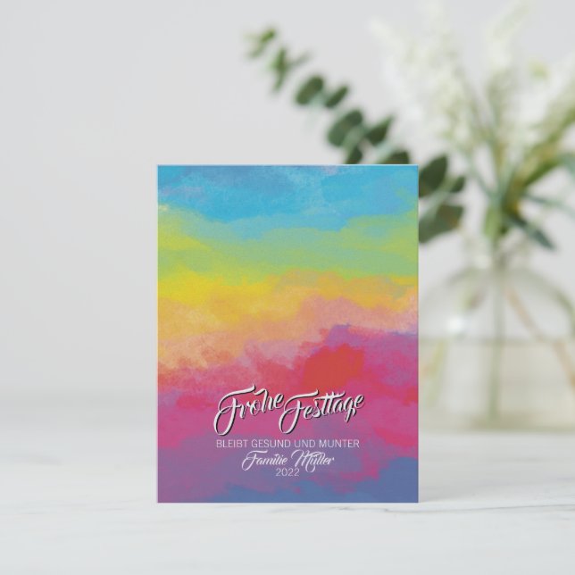 Christmas Rainbow Card (Standing Front)