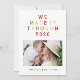 Christmas rainbow colourful we made it through holiday card