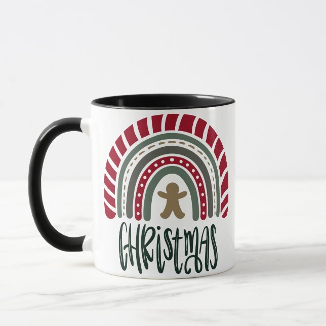 CHRISTMAS RAINBOW gingerbread Mug (Left)