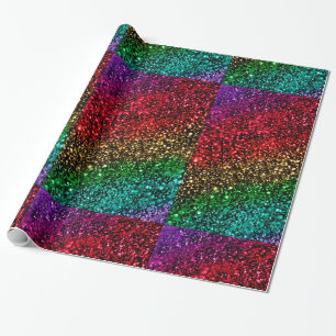 Christmas Rainbow Glitter Wrapping Paper