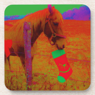 Christmas Rainbow Horse Coaster