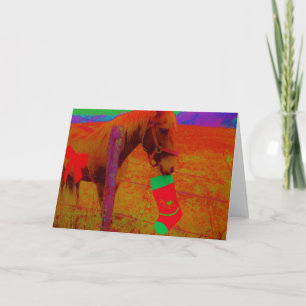 Christmas Rainbow Horse Holiday Card