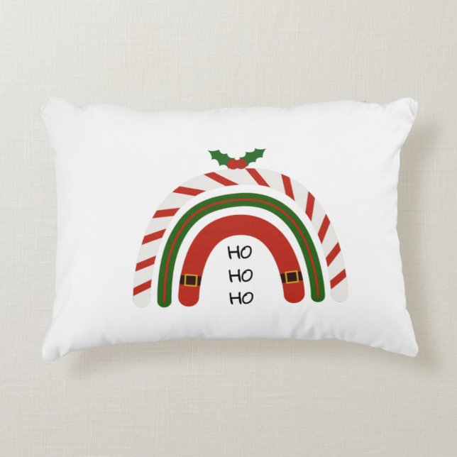 Christmas Rainbow Let it Snow    Decorative Cushion (Front)